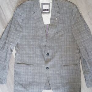 Bugatti Gray Checkered Blazer